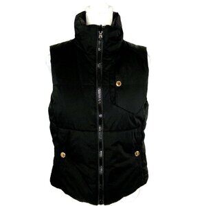 LAUREN RALPH LAUREN Women Reversible Quilted Puffer Vest Size P/M Black Outdoors